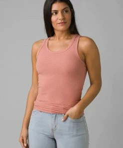 Tops Prana Women's Foundation Rib Tank - Blush Heather