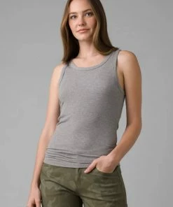 Tops Prana Women's Foundation Rib Tank - Heather Gray