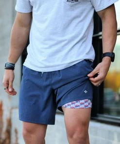 Burlebo Men's Athletic Shorts - Heather Navy Bottoms