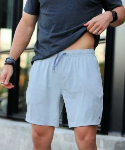 Burlebo Men's Athletic Shorts - Light Heather Gray Bottoms