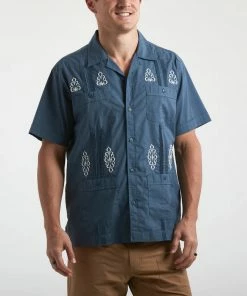 Howler Brothers Tops Howler Brother's Men's Guayabera Shirt - Midnight